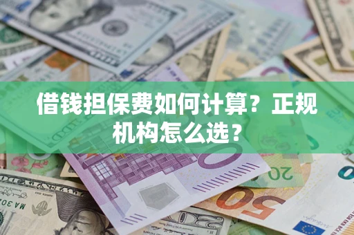 济南借钱担保费如何计算？正规机构怎么选？